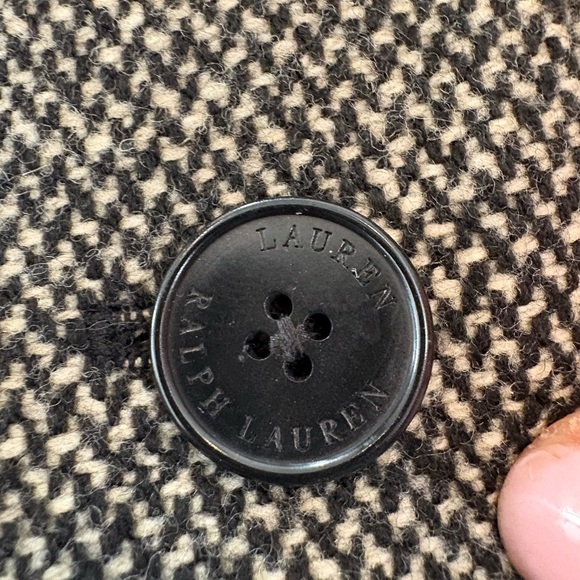 Lauren Ralph Lauren Sz 10P Tweed  Asymmetrical Wool Blend Jacket Blazer - Picture 11 of 12